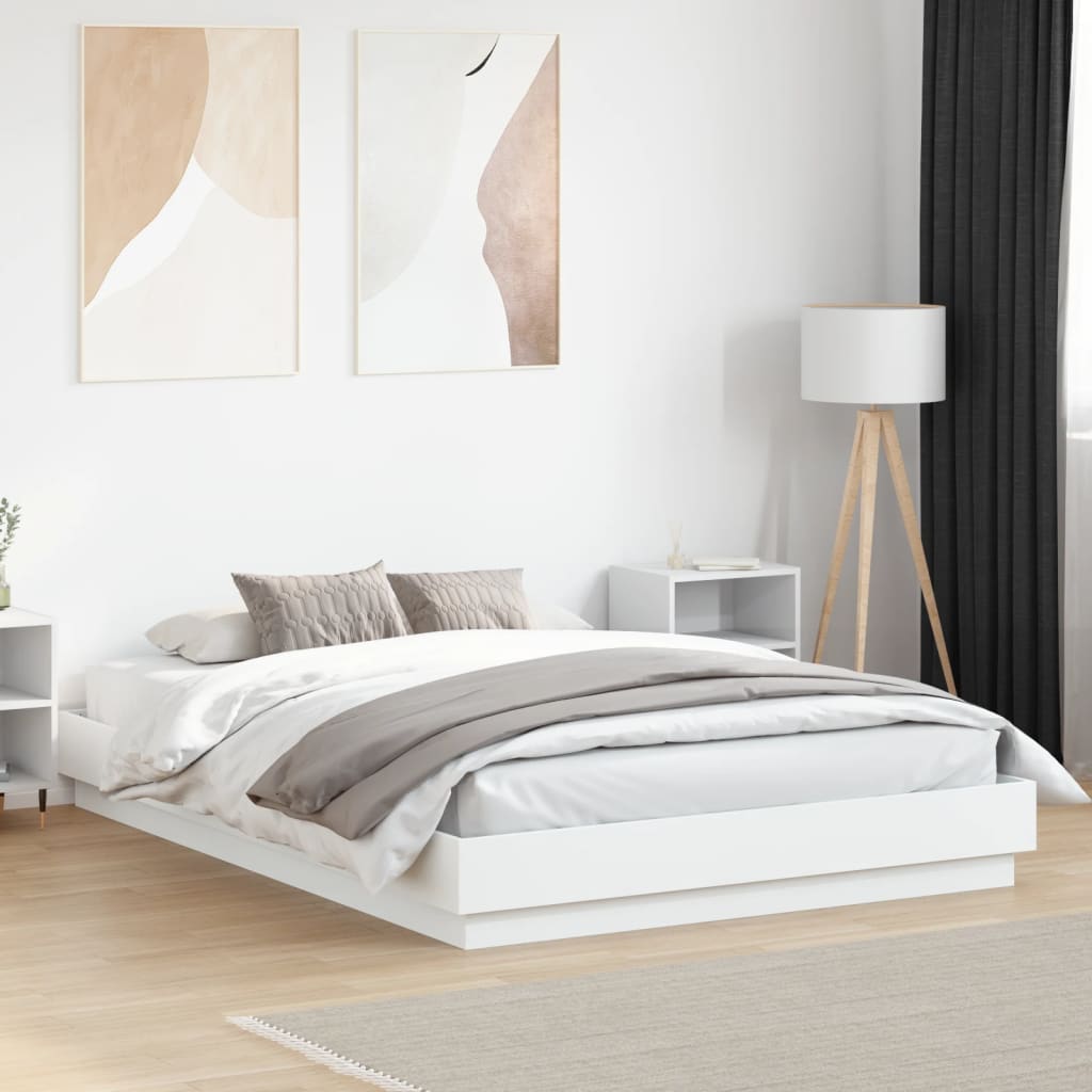 Bettgestell Weiß 160x200 cm mit LED