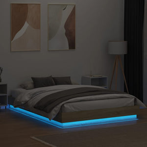 vidaXL LED Bed Frame Sonoma Oak 160x200 cm