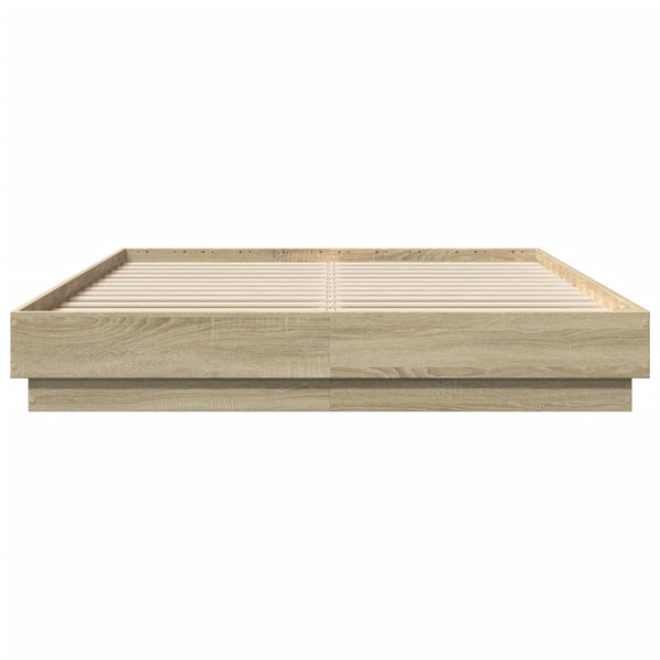 vidaXL LED Bed Frame Sonoma Oak 160x200 cm