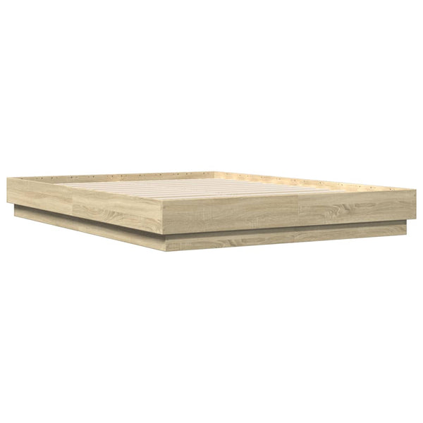 vidaXL LED Bed Frame Sonoma Oak 160x200 cm