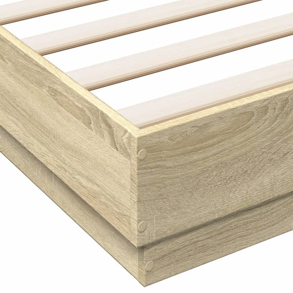 vidaXL LED Bed Frame Sonoma Oak 160x200 cm