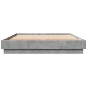 vidaXL Cadre de lit avec LED Gris Ciment 160x200 cm