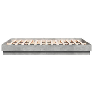 vidaXL Cadre de lit avec LED Gris Ciment 160x200 cm