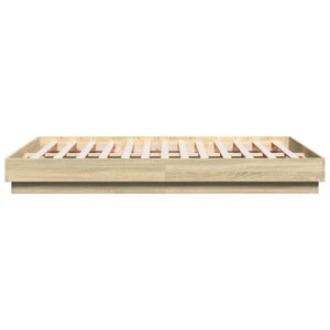 vidaXL Cadre de lit avec LED Chêne Sonoma 150x200 cm