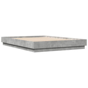 Bettgestell mit LED Betongrau 150x200 cm