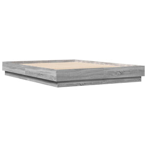 vidaXL Cadre de lit avec LED Gris Chêne Sonoma 120x200 cm