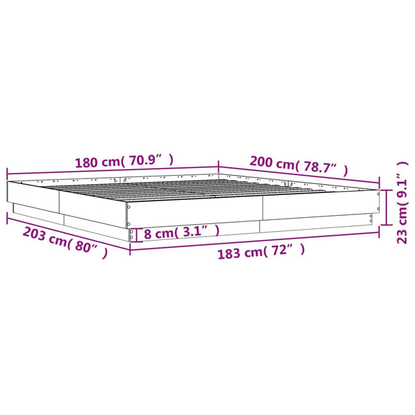 Bettgestell Schwarz 180x200 cm