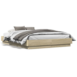 vidaXL Cadre de lit chêne Sonoma 140x190 cm Aggloméré