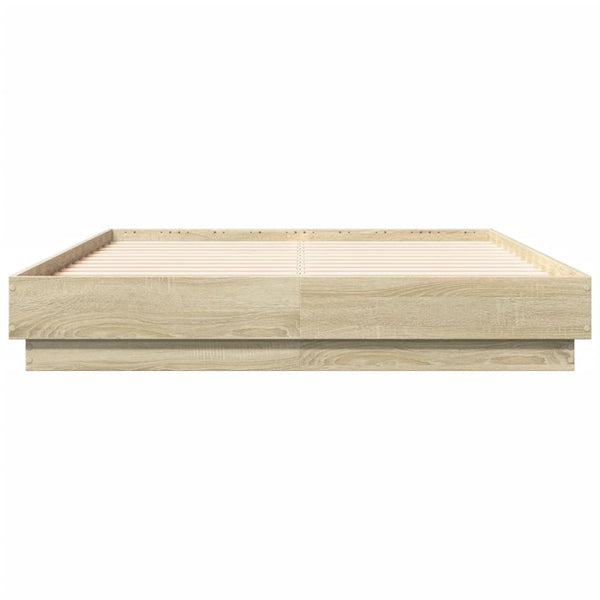 vidaXL Cadre de lit chêne Sonoma 140x190 cm Aggloméré