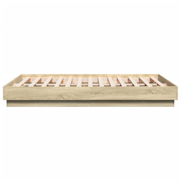vidaXL Cadre de lit chêne Sonoma 140x190 cm Aggloméré
