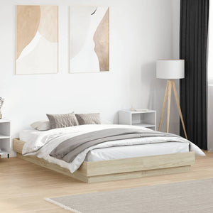 vidaXL Cadre de lit chêne Sonoma 140x190 cm Aggloméré