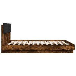 Bettgestell Räuchereiche 180x200 cm mit Kopfteil