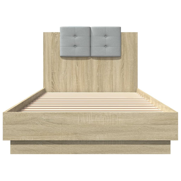 vidaXL Cadre de lit avec tête de lit chêne Sonoma 100x200 cm Bois d'ingénierie