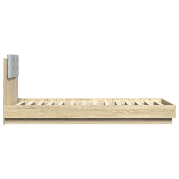 vidaXL Cadre de lit avec tête de lit chêne Sonoma 100x200 cm Bois d'ingénierie