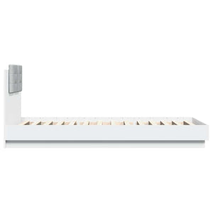 vidaXL Cadre de lit avec tête de lit Blanc 90x200 cm Bois d'ingénierie