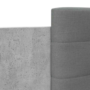 vidaXL Cadre de lit avec tête de lit Gris béton 90x200 cm Bois d'ingénierie