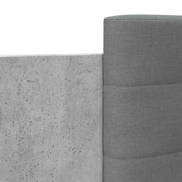 vidaXL Cadre de lit avec tête de lit Gris béton 90x200 cm Bois d'ingénierie