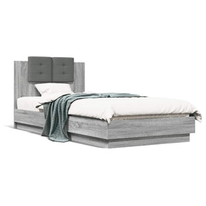 Bettgestell 90x200 cm Grau Sonoma