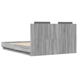 vidaXL Cadre de lit avec tête de lit gris Sonoma 120x190 cm en bois d'ingénierie