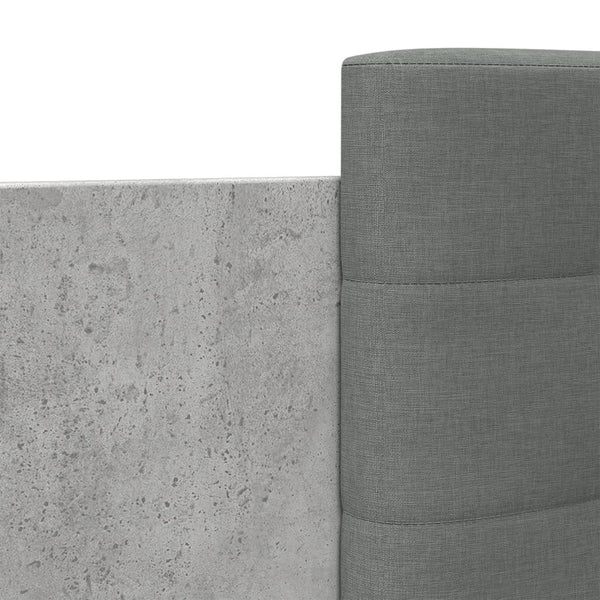 vidaXL Cadre de lit avec tête de lit gris béton 90x190 cm Aggloméré