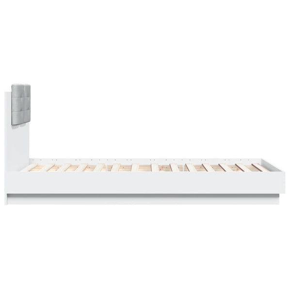 vidaXL Cadre de lit avec tête de lit Blanc 75x190 cm Bois d'ingénierie