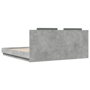 vidaXL Cadre de lit avec tête de lit et lumières LED Gris béton 200x200 cm