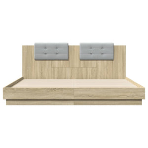 Bettgestell 180x200 cm mit LED Sonoma-Eiche