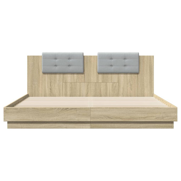 Bettgestell 180x200 cm mit LED Sonoma-Eiche