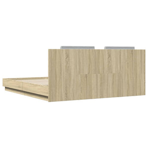 Bettgestell 180x200 cm mit LED Sonoma-Eiche
