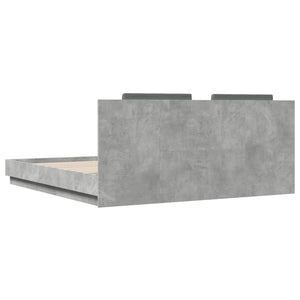 vidaXL Cadre de lit avec tête de lit et lumières LED Gris béton 180x200 cm