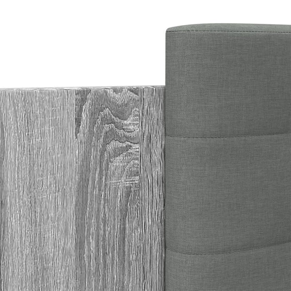 vidaXL Cadre de lit avec tête de lit et lumières LED Gris Sonoma 140x200 cm