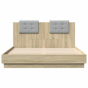 Bettgestell 120x200 cm mit LED Sonoma-Eiche