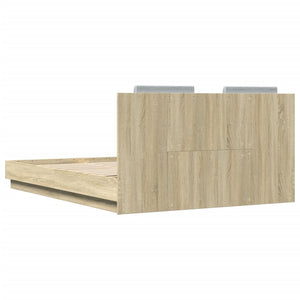 Bettgestell 120x200 cm mit LED Sonoma-Eiche