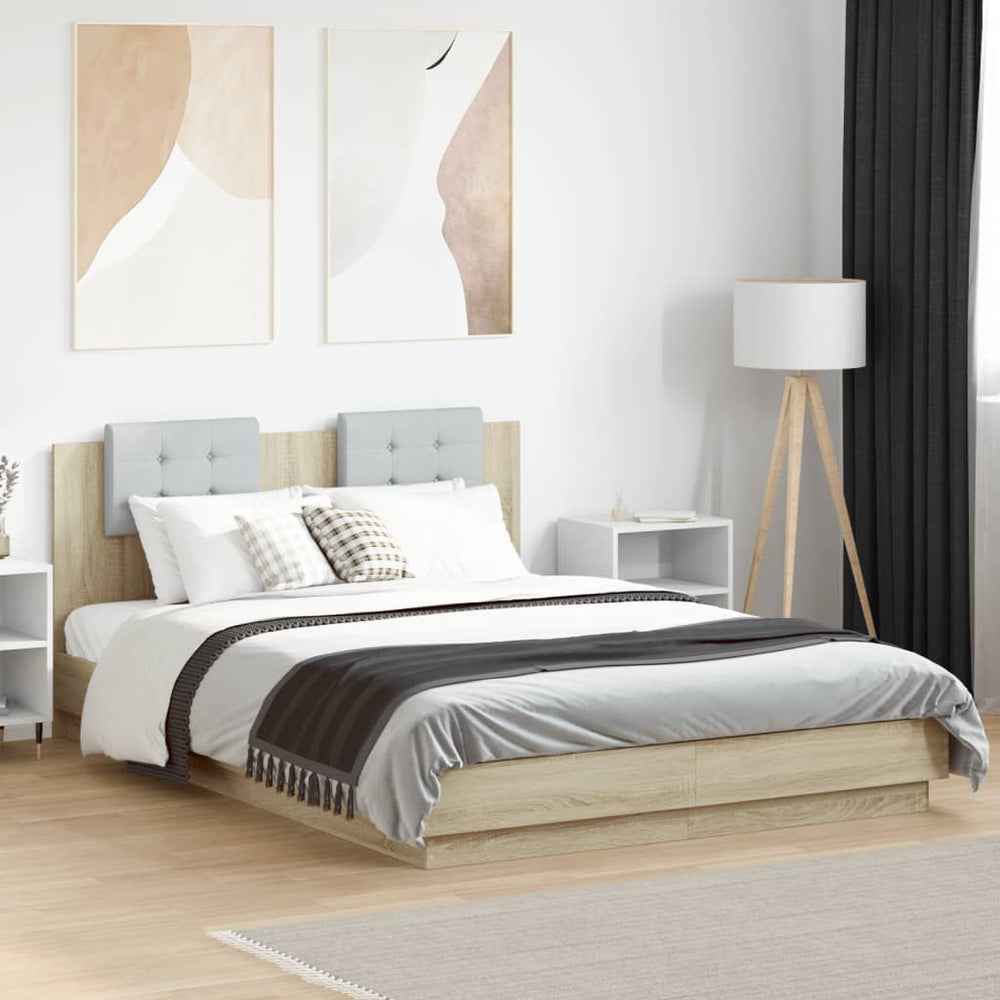 Bettgestell 120x200 cm mit LED Sonoma-Eiche