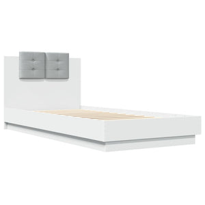 Bettgestell Weiß mit LED 100x200 cm