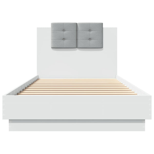 Bettgestell Weiß mit LED 100x200 cm