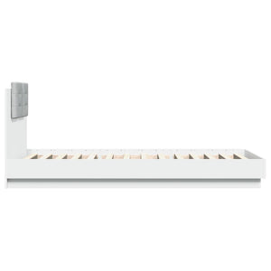 Bettgestell Weiß mit LED 100x200 cm