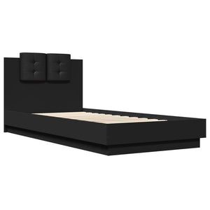 Bettgestell Schwarz mit LED 100x200 cm