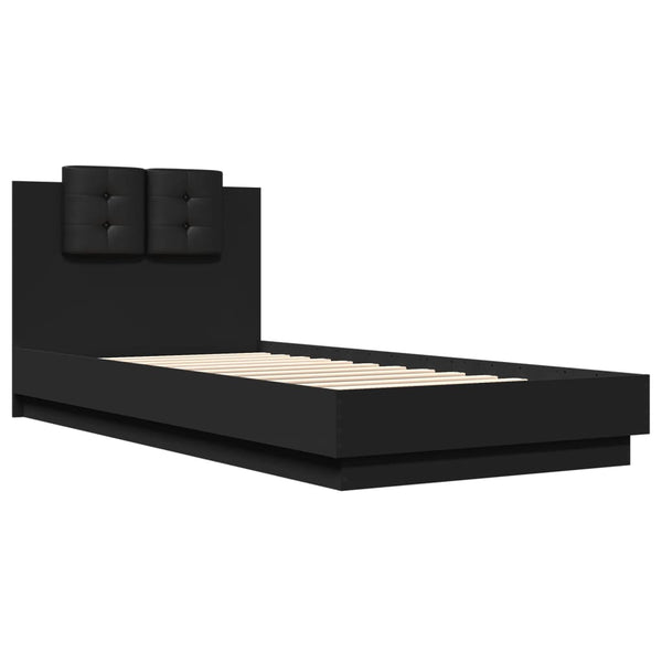 Bettgestell Schwarz mit LED 100x200 cm