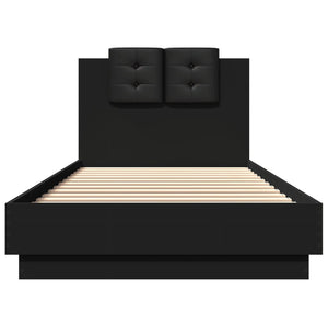 Bettgestell Schwarz mit LED 100x200 cm