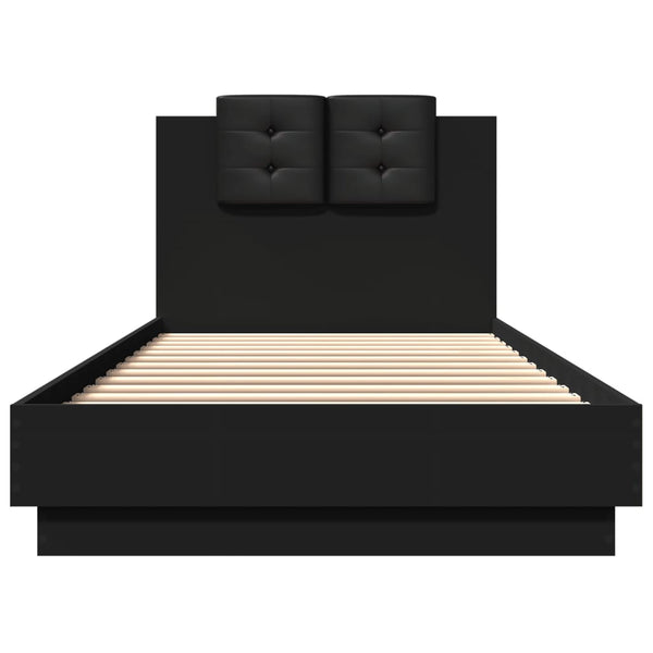 Bettgestell Schwarz mit LED 100x200 cm