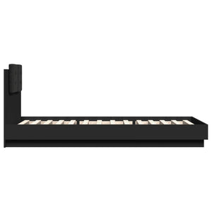 Bettgestell Schwarz mit LED 100x200 cm