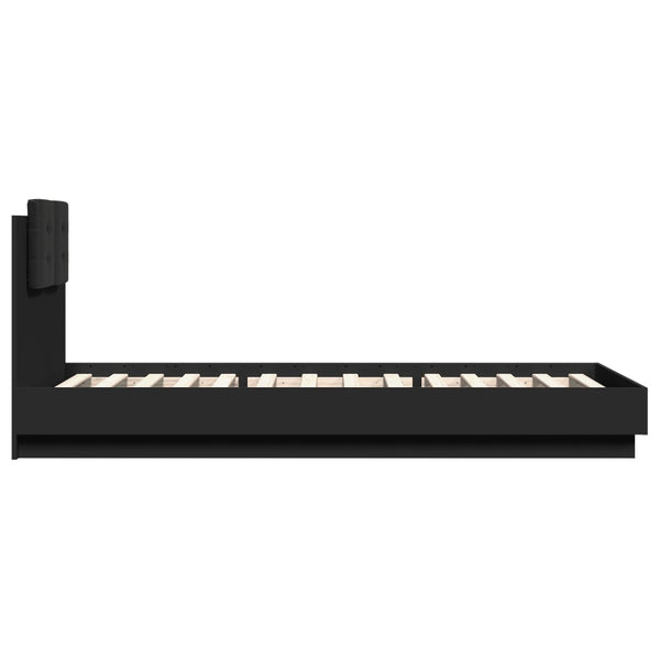 Bettgestell Schwarz mit LED 100x200 cm