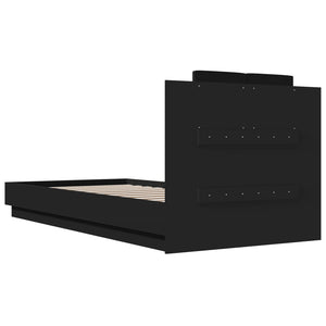 Bettgestell Schwarz mit LED 100x200 cm
