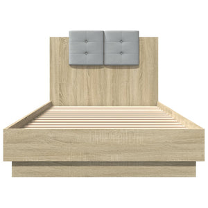 Bettgestell 100x200 cm mit LED Sonoma-Eiche