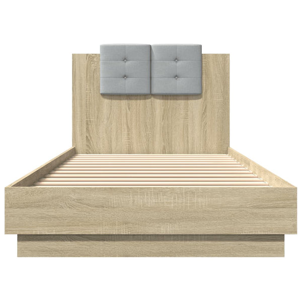 Bettgestell 100x200 cm mit LED Sonoma-Eiche
