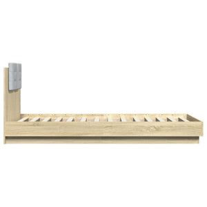 Bettgestell 100x200 cm mit LED Sonoma-Eiche