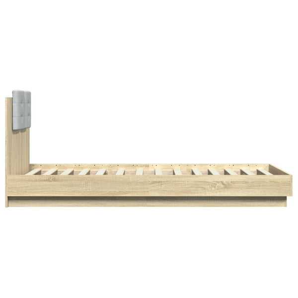 Bettgestell 100x200 cm mit LED Sonoma-Eiche