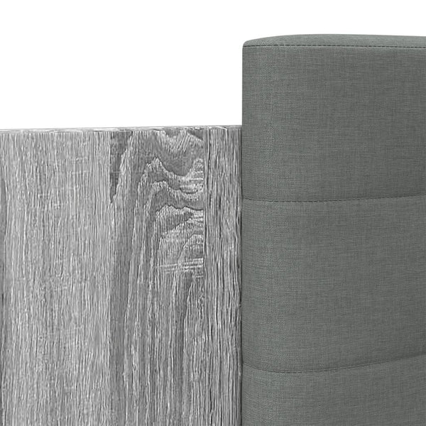 vidaXL Cadre de lit avec tête de lit et lumières LED Gris Sonoma 100x200 cm