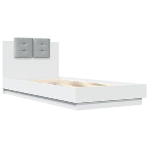 Bettgestell Weiß mit LED 90x200 cm